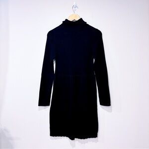 ADRIANNA PAPELL Black turtleneck knit dress